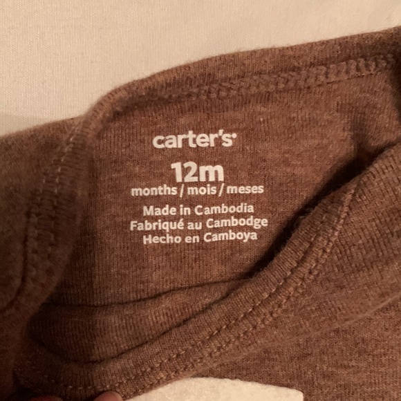 Carter’s Brown Long Sleeve Football Bodysuit 12M - Picture 2 of 3